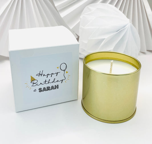 Personalised Scented Soy Wax Candle | Gift Boxed | Special Gift | Hand Poured | Small Batch | HAPPY BIRTHDAY