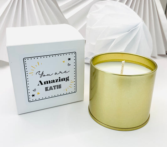 Personalised Scented Soy Wax Candle | Gift Boxed | Special Gift | Hand Poured | Small Batch | YOU ARE AMAZING