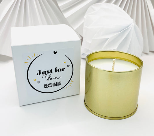 Personalised Scented Soy Wax Candle | Gift Boxed | Special Gift | Hand Poured | Small Batch | JUST FOR YOU