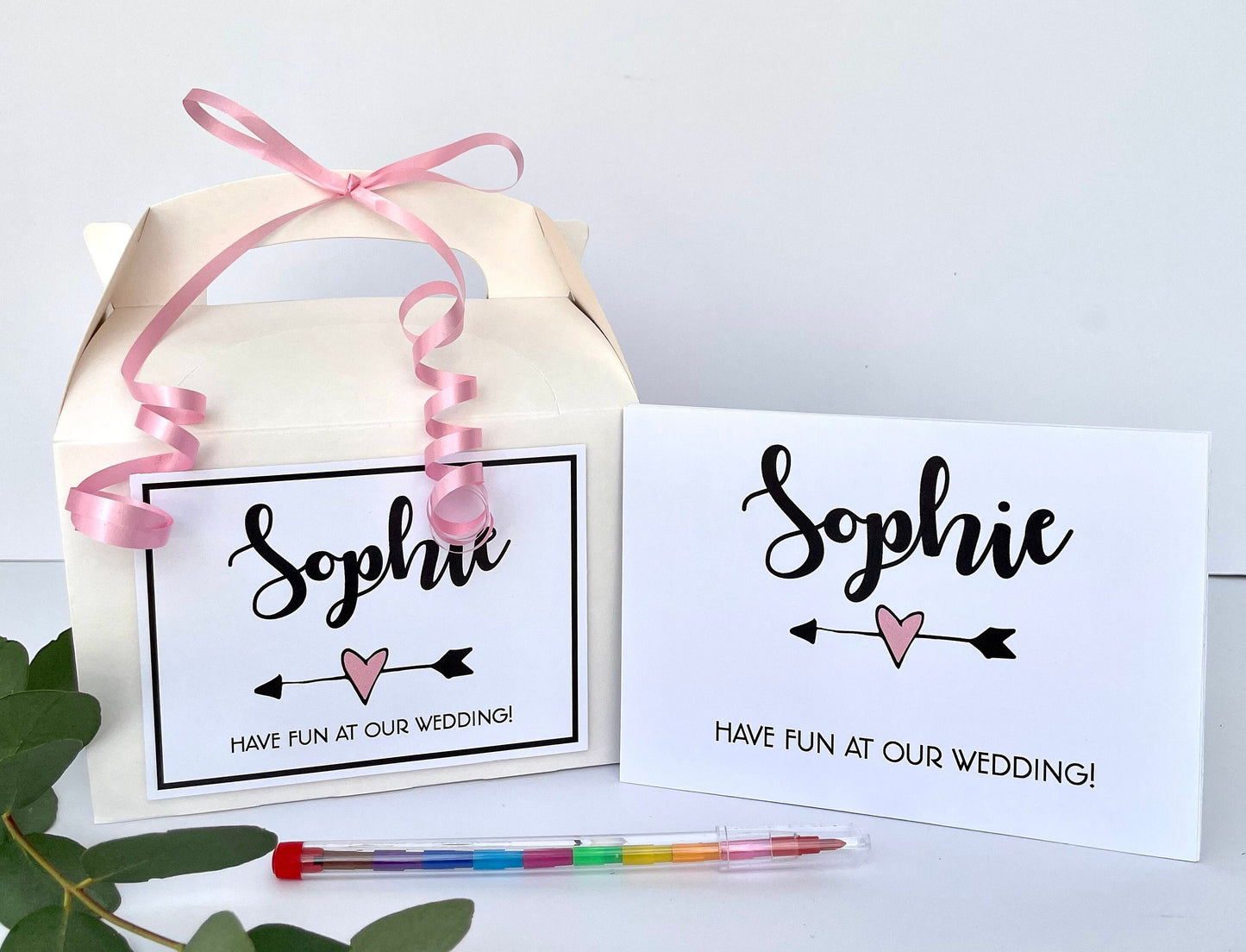 Personalised Children's Wedding Activity Box Activity Pack Kids Gift Favour | Text