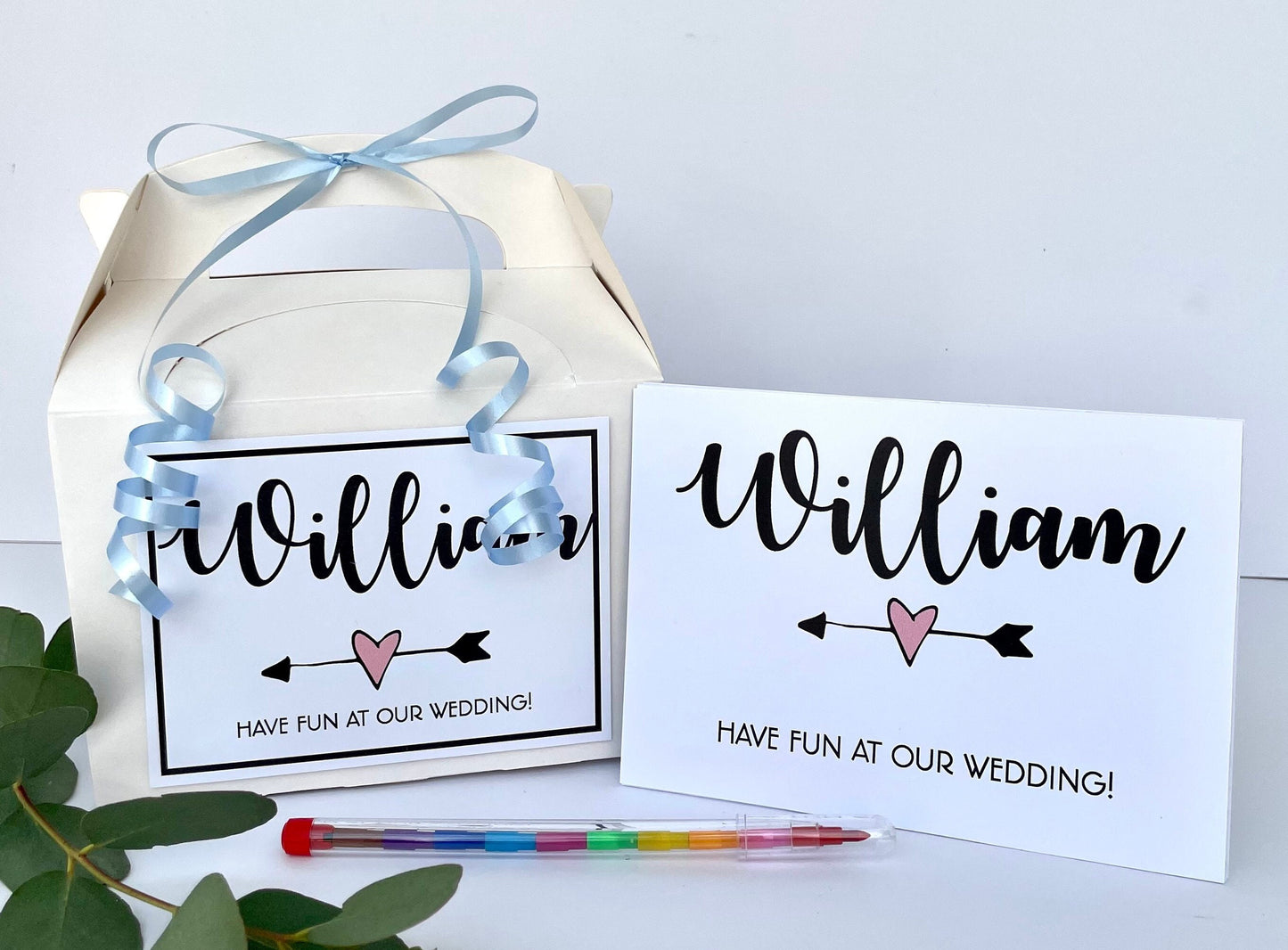 Personalised Children's Wedding Activity Box Activity Pack Kids Gift Favour | Text