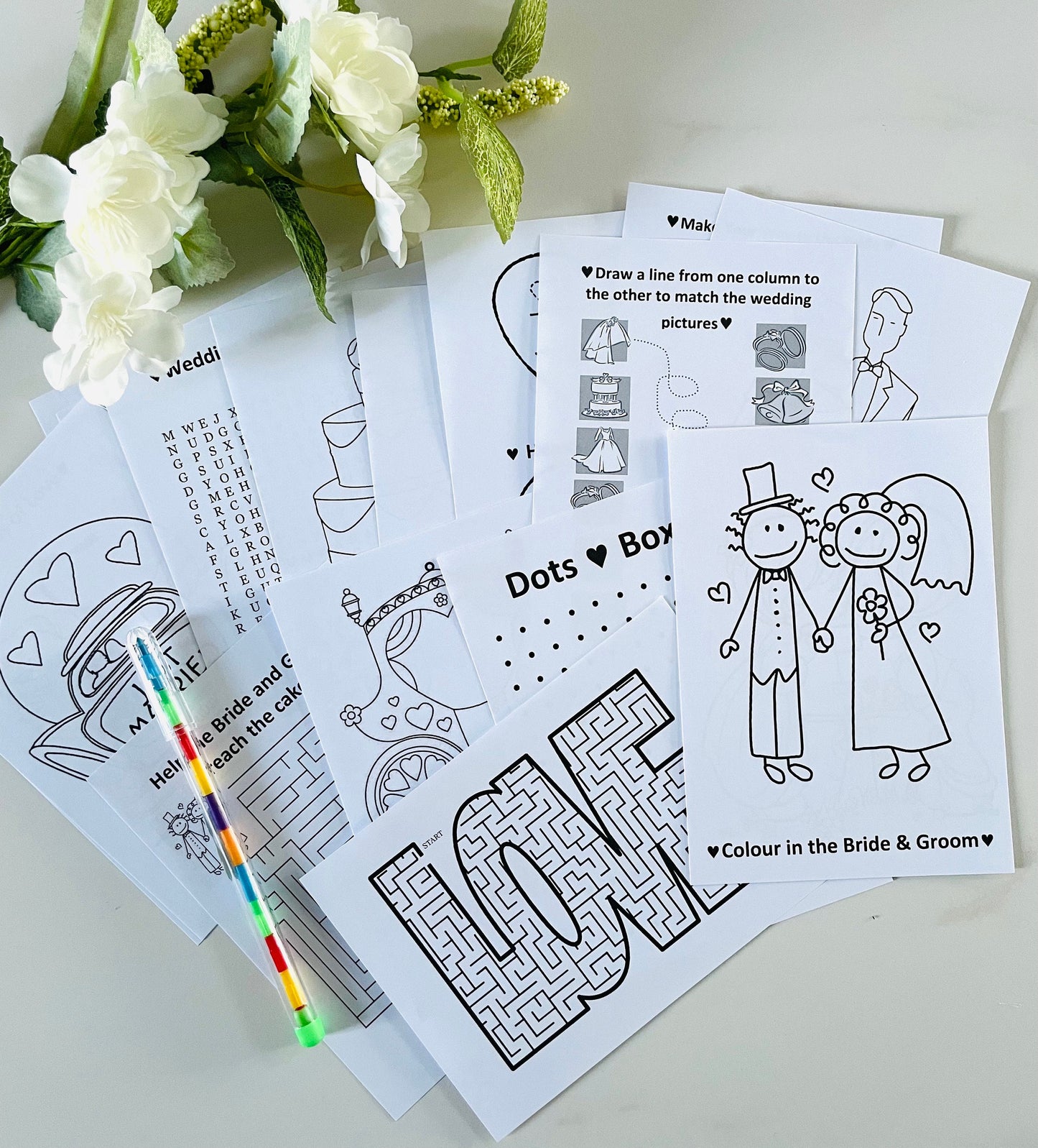 Childs Wedding Activity Pack | Confetti