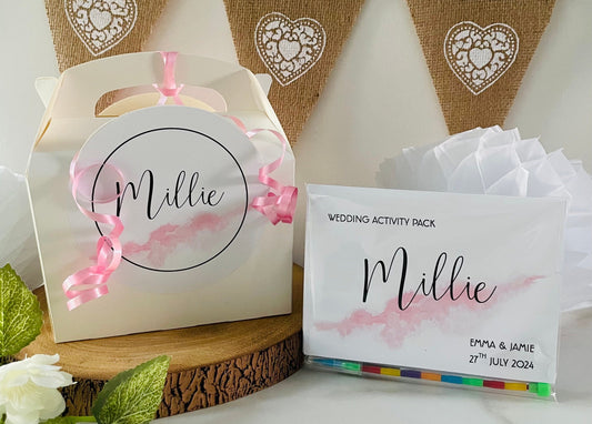 Personalised Childrens Wedding Activity Box and Pack | Table Favour | Party Bag | Wedding Favour Gift | Marble