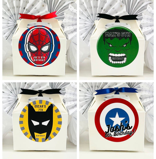 Children's Personalised Birthday Party Box | Goody Treat Box | SUPERHEROES