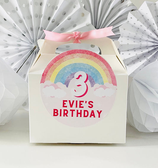 Children's Personalised Birthday Party Box | Goody Treat Box | RAINBOW