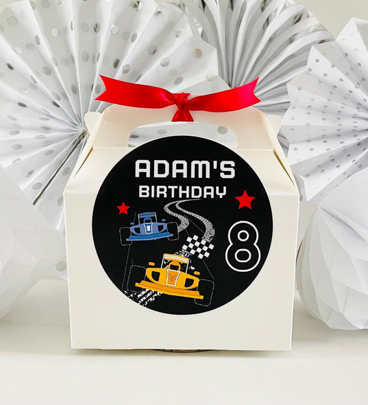 Children's Personalised Birthday Party Box | Goody Treat Box | RACING CARS