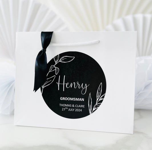 Personalised Wedding Gift Bag | Thank You | Luxury Boutique | WHITE LEAF