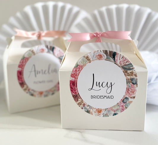 Personalised Wedding Favour Gift Box | Childs Activity | Thank You | PINK FLORAL