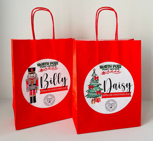 Christmas Eve Bag | Christmas Gift Bag | Personalised Christmas Bag | Santa Hamper | Night Before Xmas | Childrens Christmas Eve Bag | Red