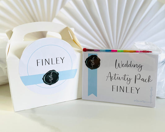 Personalised Childrens Box and Activity Pack | Wedding Favour Gift | WAX SEAL