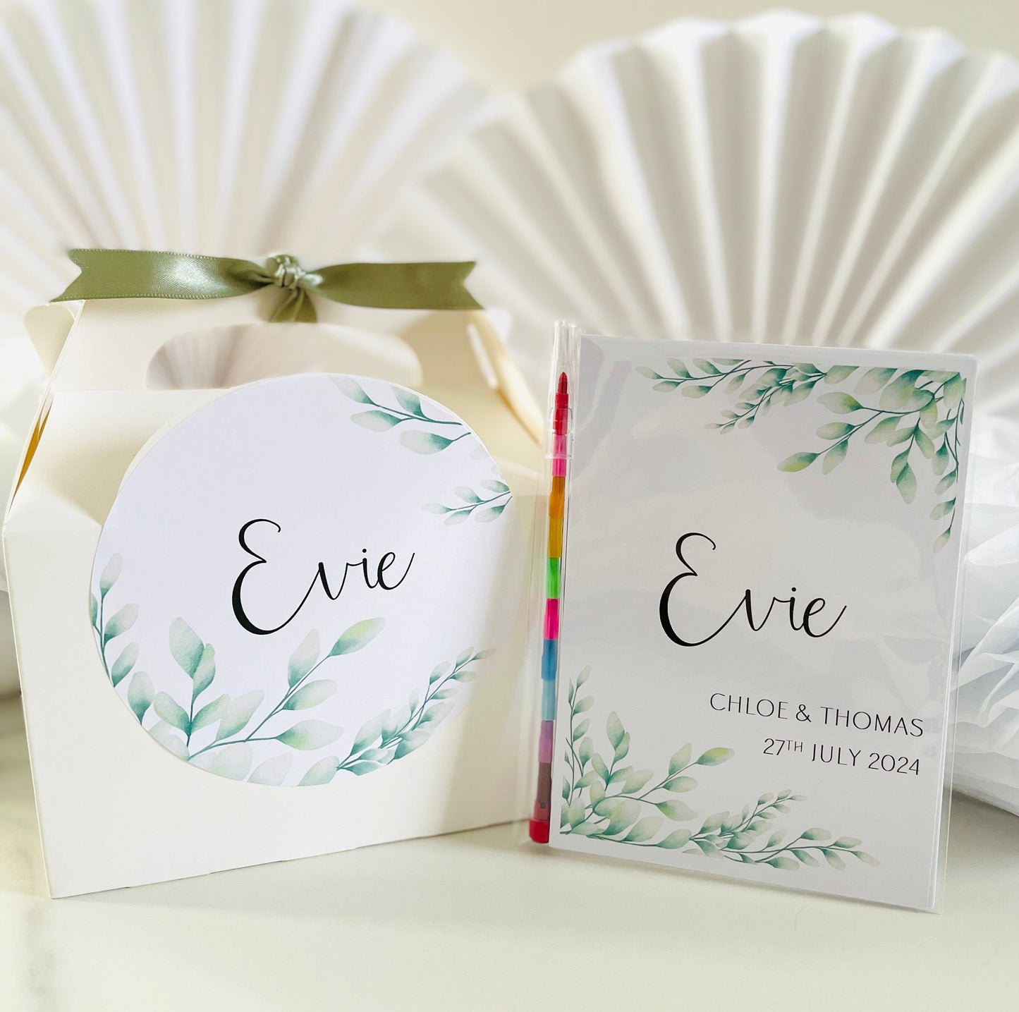 Personalised Childrens Box and Activity Pack | Wedding Favour Gift | FOLIAGE